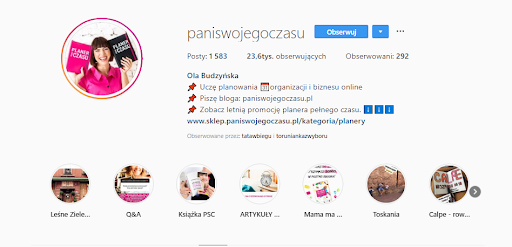 Profesjonalny biogram z opisem firmy i odnośnikiem do strony internetowej